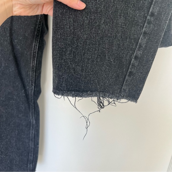 Abercrombie & Fitch Acid Black Wash Ultra High Rise Straight Button Fly Jeans 33 - Picture 2 of 6